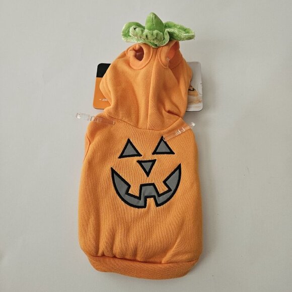 NEW Reflective Jack-O Lantern Cat Dog Pet Halloween Costume XS (Up to 10 lbs) - Picture 2 of 8